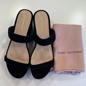 NewStuart Weitzman Black  Suede Women's Sandals. Includes Dust Bag. Size…